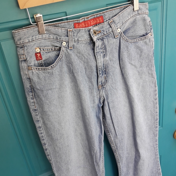 Guess Jeans Vintage Low Rise Bell Bottom Light Blue Denim Flared Leg VTG - Picture 8 of 15